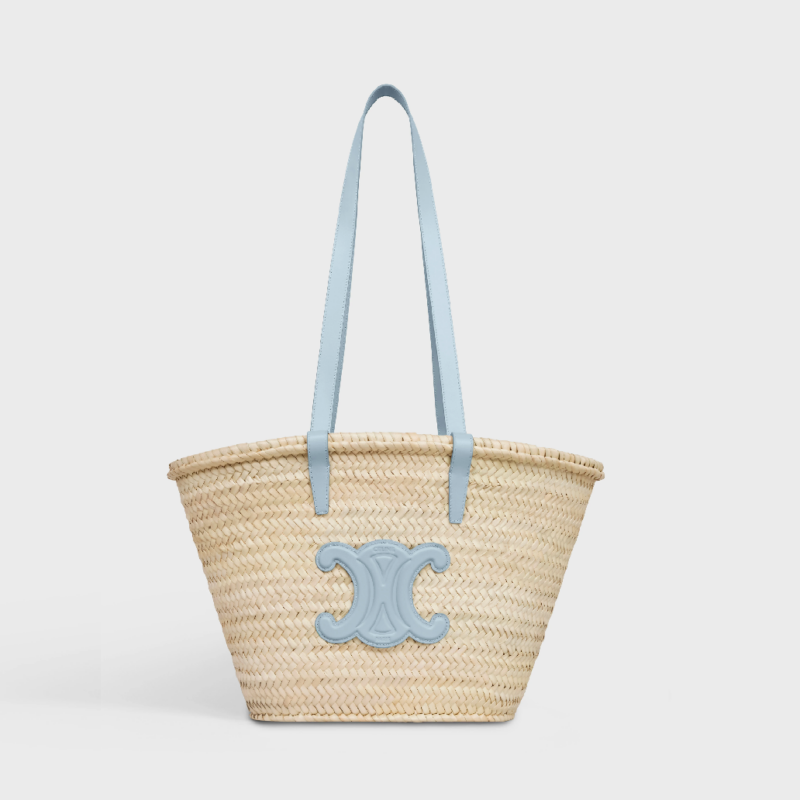 MEDIUM CELINE CLASSIC PANIER IN PALM LEAVES AND CALFSKIN
