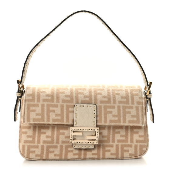 Wool Cuoio Romano Selleria FF 1974 Baguette 1997 Beige Cammello Camelia