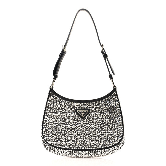 Satin Crystal Cleo Adjustable Strap Shoulder Bag Metal