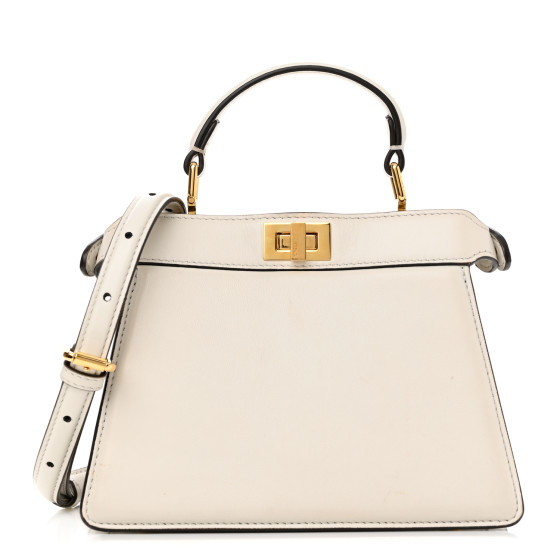Shiny Nappa Petite Peekaboo I SEE U Satchel White