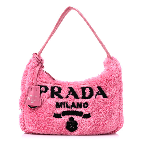 Terry Cloth Mini Re-Edition 2000 Bag Petalo Black