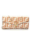 Vitello Soft F is Fendi Bi-Color FF 1974 Embossed Continental Envelope Wallet On Chain Camelia Saddler