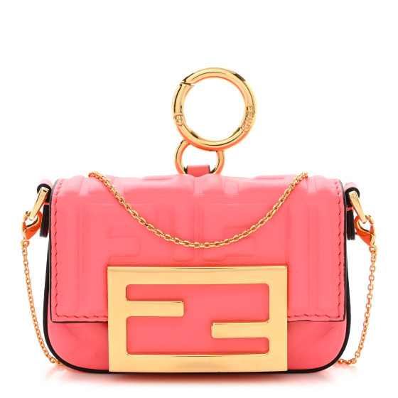 Nappa Matisse FF Embossed Nano Maxi Buckle Baguette Charm Pink Dalia