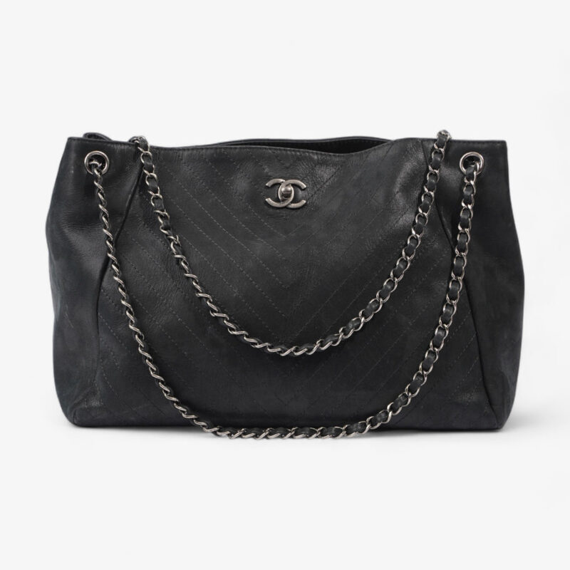 Large CC Tote Black Leather