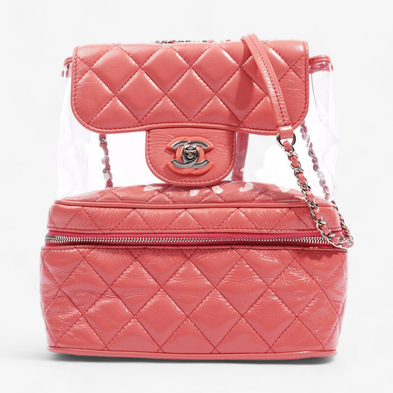 Zip Around PVC Flap Pink Leather