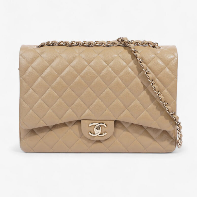 Classic Flap Mustard Caviar Leather Maxi
