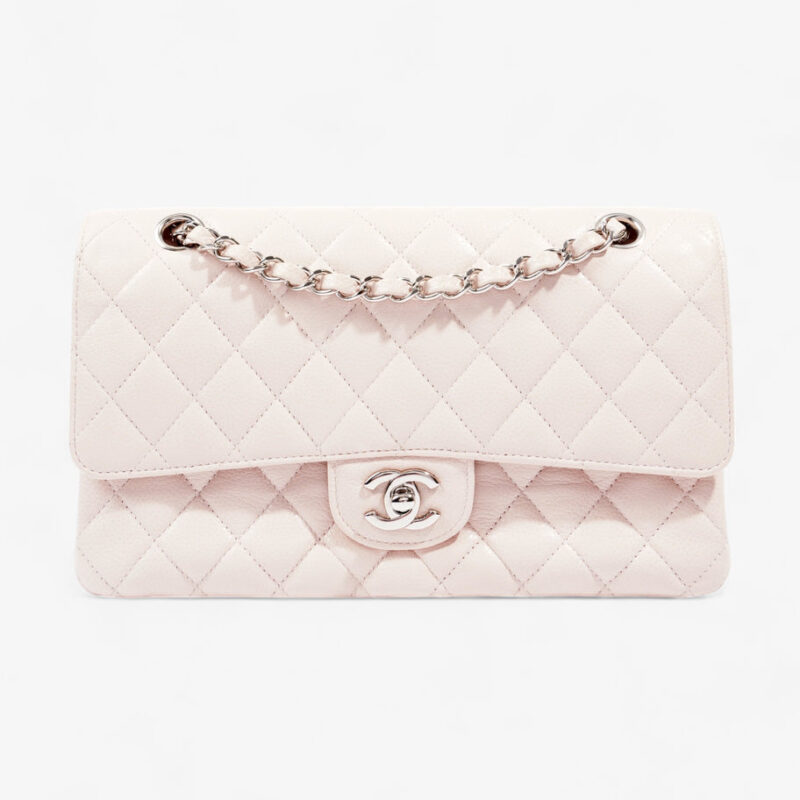 Classic Medium Flap Pale Pink Caviar Leather