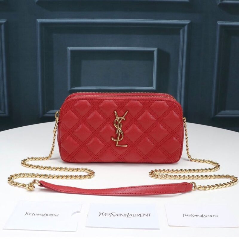 YSL MINI BAG IN QUILTED RED
