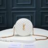 YSL CAMERA BAG VINYLE ROUND IN WHITE LEATHER