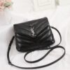 YSL BAG TOY LOULOU BLACK QUILTED LEATHER SHOULDER BAG