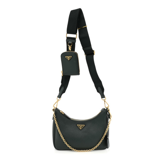 Saffiano Lux Re-Edition 2005 Shoulder Bag Smeraldo