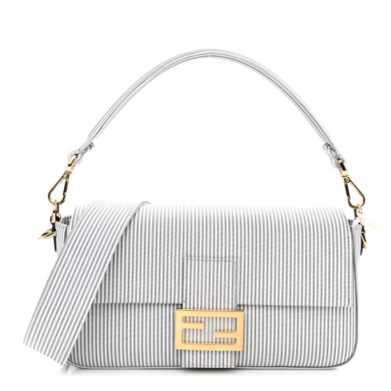 Cotton Cuoio Bretagna Striped Baguette Grigio White Black